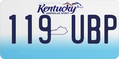 KY license plate 119UBP