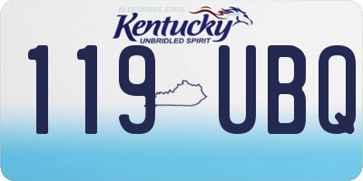 KY license plate 119UBQ
