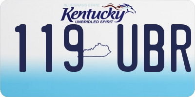 KY license plate 119UBR