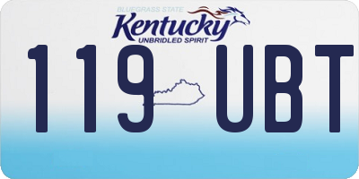 KY license plate 119UBT