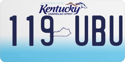 KY license plate 119UBU