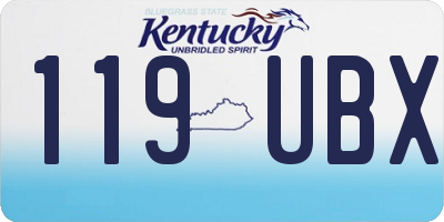KY license plate 119UBX
