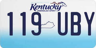 KY license plate 119UBY
