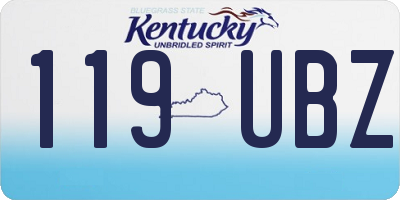 KY license plate 119UBZ