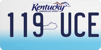KY license plate 119UCE