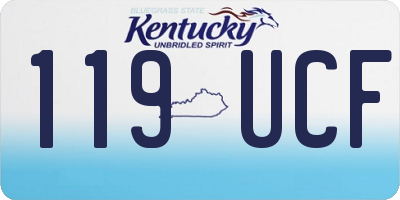 KY license plate 119UCF