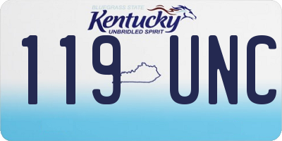 KY license plate 119UNC