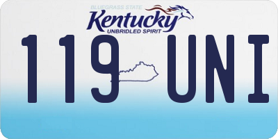 KY license plate 119UNI