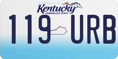 KY license plate 119URB