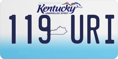 KY license plate 119URI