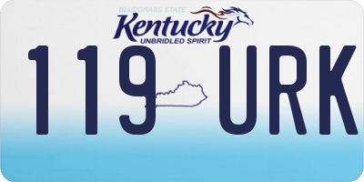 KY license plate 119URK