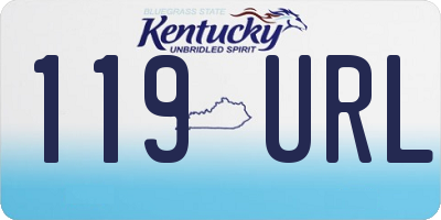 KY license plate 119URL