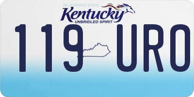 KY license plate 119URO