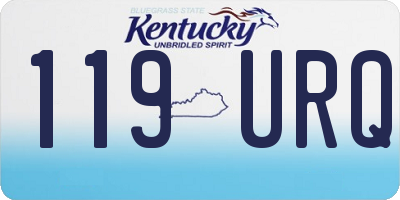 KY license plate 119URQ