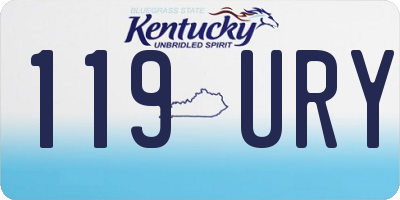 KY license plate 119URY