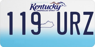 KY license plate 119URZ