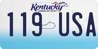 KY license plate 119USA