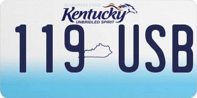 KY license plate 119USB