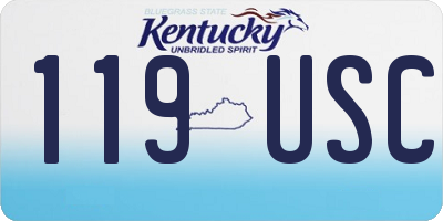 KY license plate 119USC