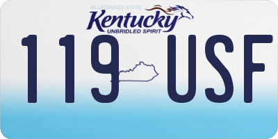 KY license plate 119USF