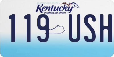 KY license plate 119USH