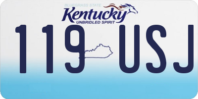 KY license plate 119USJ