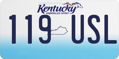 KY license plate 119USL