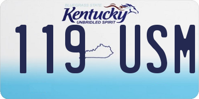 KY license plate 119USM