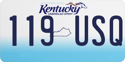 KY license plate 119USQ