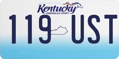 KY license plate 119UST