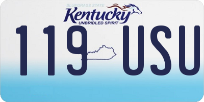 KY license plate 119USU