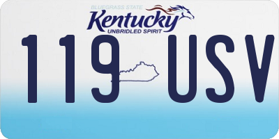 KY license plate 119USV