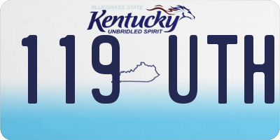 KY license plate 119UTH