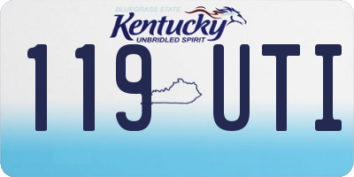 KY license plate 119UTI