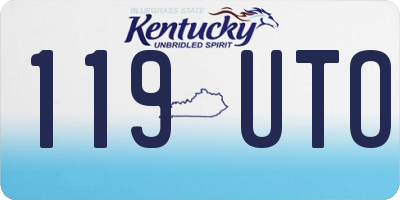KY license plate 119UTO