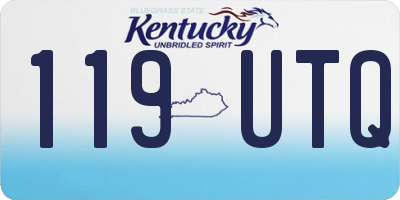 KY license plate 119UTQ