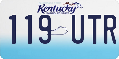 KY license plate 119UTR