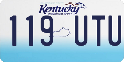 KY license plate 119UTU