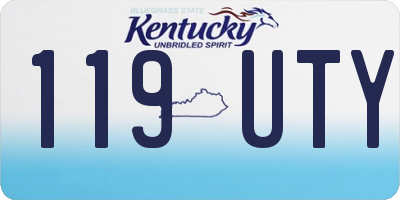 KY license plate 119UTY