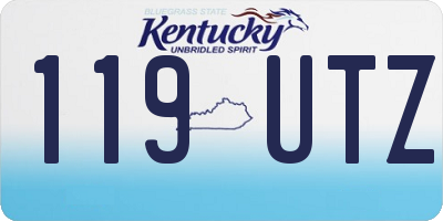 KY license plate 119UTZ