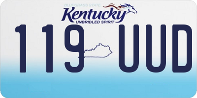 KY license plate 119UUD