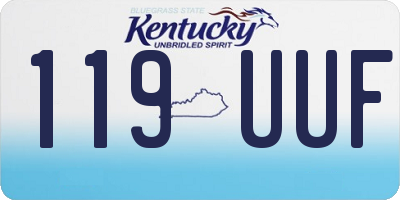 KY license plate 119UUF
