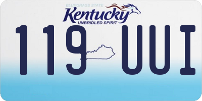 KY license plate 119UUI