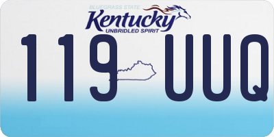 KY license plate 119UUQ