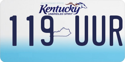 KY license plate 119UUR