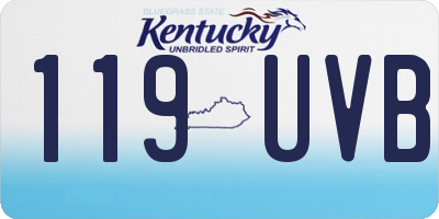 KY license plate 119UVB