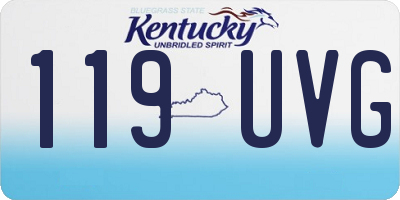 KY license plate 119UVG