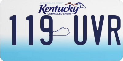 KY license plate 119UVR