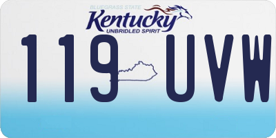 KY license plate 119UVW