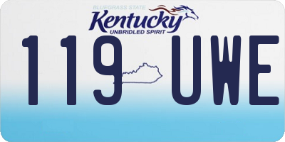 KY license plate 119UWE